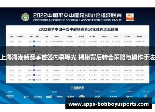 上海海港新赛季首签内幕曝光 揭秘背后转会策略与操作手法