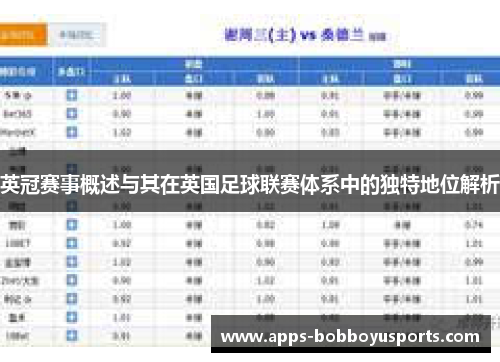 英冠赛事概述与其在英国足球联赛体系中的独特地位解析